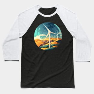 Wind Turbine Park Green Energy Baseball T-Shirt